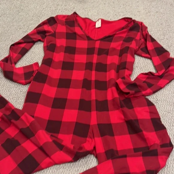 smash tess plaid jumpsuit L - Picture 3 of 4